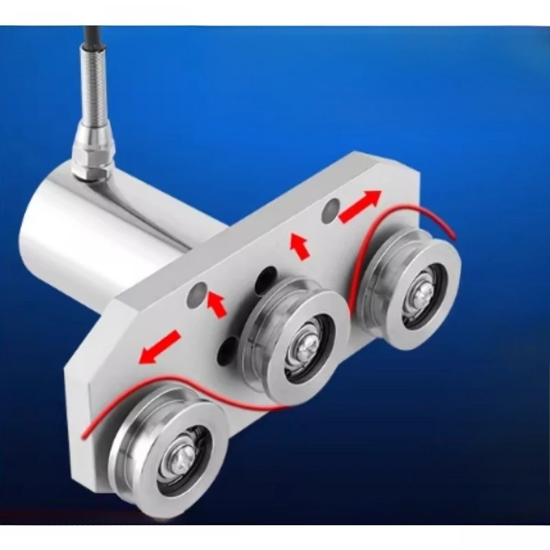 High Precision Three Pulley Tension Sensor Customizable Wire Rope Cable Cloth Wire Tension Measurement Device
