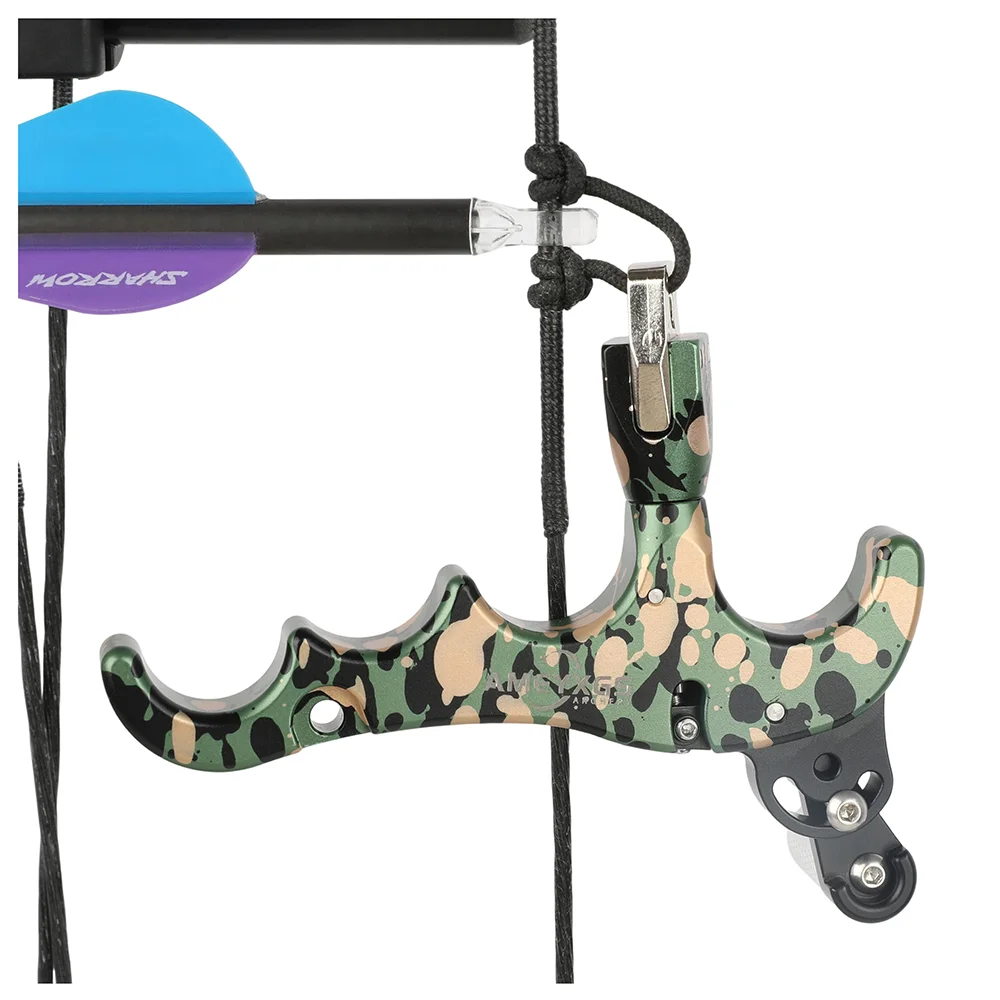 

360° Rotatable Caliper 4-Finger Archery Compound Bow Release Hunting Outdoor Shooting Aluminum Durable Accessories