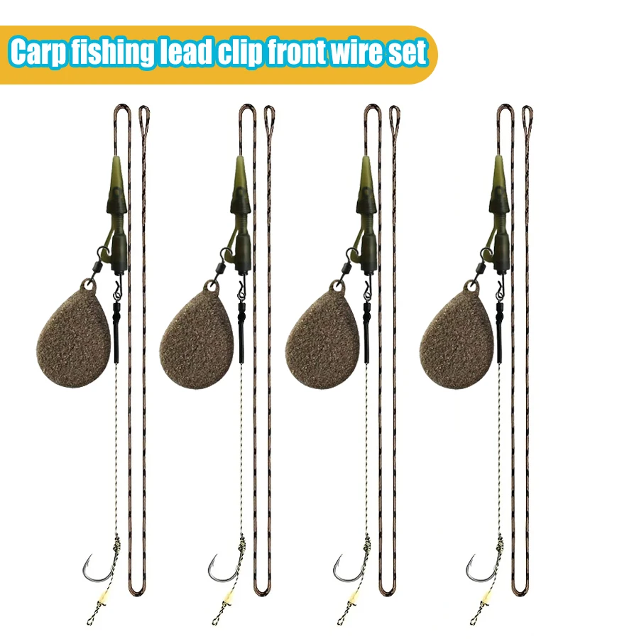 YOTO 1 Satz Karpfenangeln Blei-Clip-Rig-System, 43/57/71/85/99/113 g, hochwertiges abnehmbares Blei-Set mit Blei-Kern und Hakenlänge