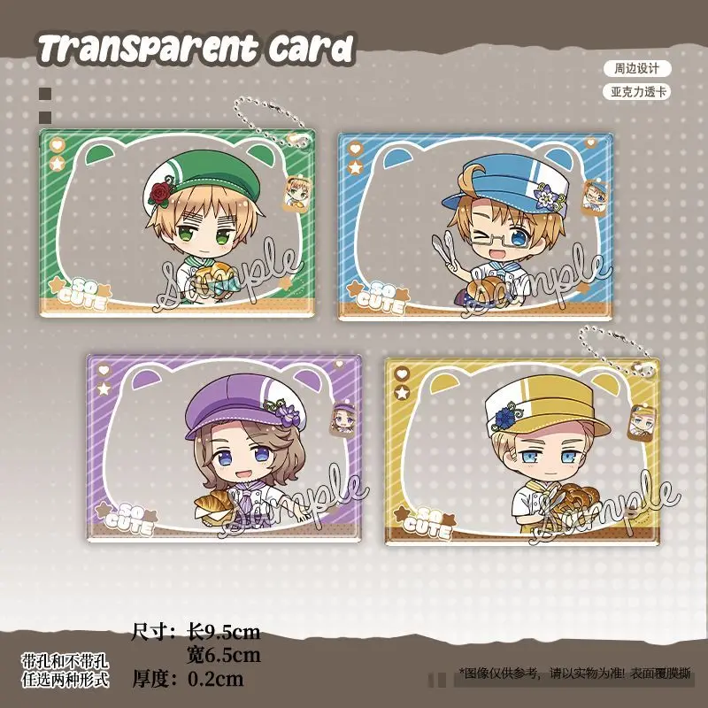 Llavero hombres Axis Powers Hetalia panadería llavero mujeres tarjeta transparente acrílico Arthur Kirkland colgante fiesta encanto amigo regalo
