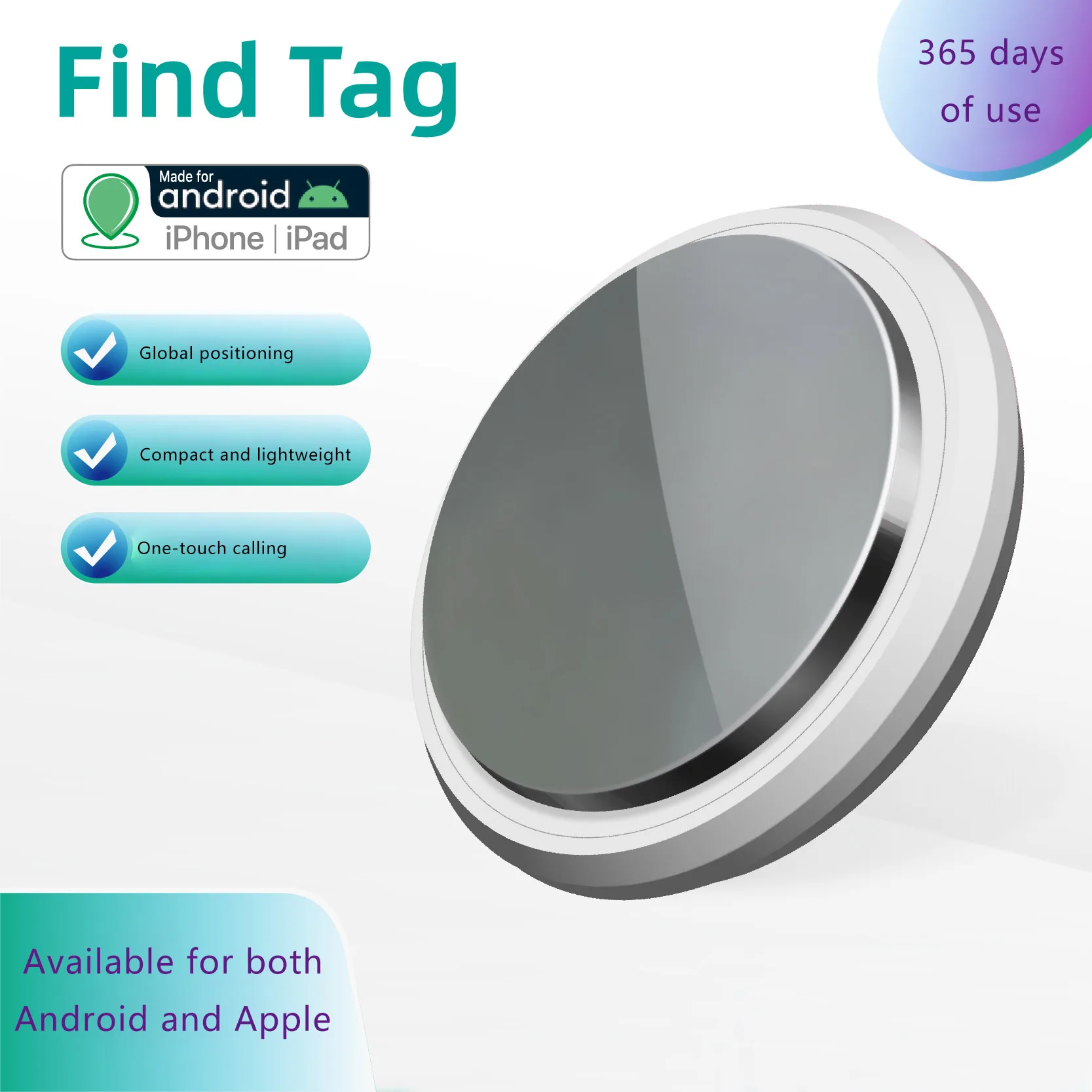 Smart Key Finder Locator GPS Tracking Device Bluetooth Anti Lost Tag Alarm Reminder Works with Apple and Android For Find Pets