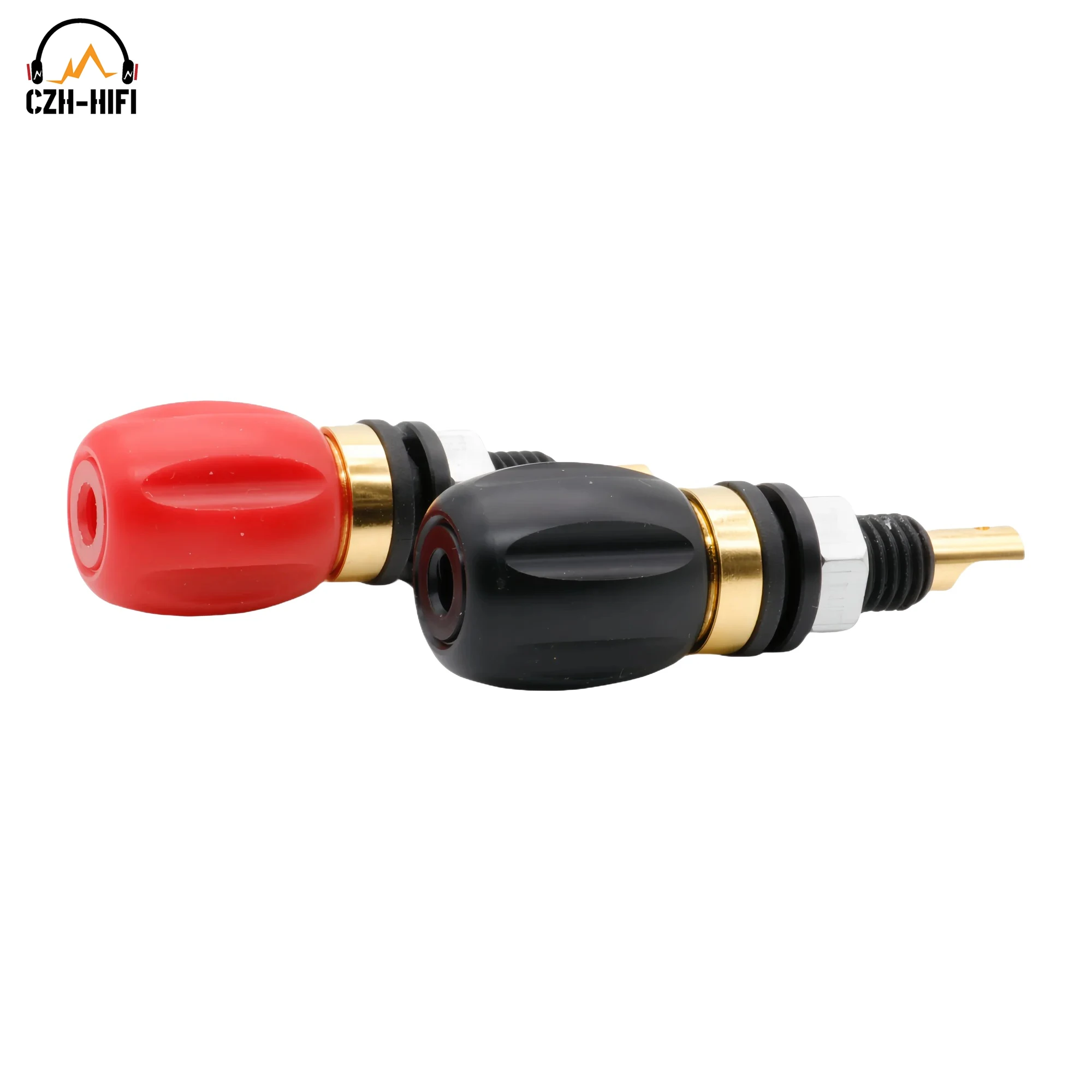 4pcs EIZZ Gold Plated Copper Speaker AMP Binding Post Terminal PTFE Female Banana Jack HIFI Audio DIY Amplifier