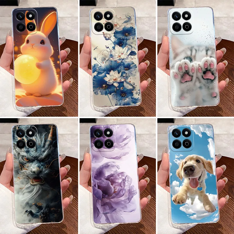 Casing For Honor X7C 200 Smart Phone Case Cute Cool Boys Girls Dragon Patterns Transparent Soft silicone Back Cover Bumper Shell