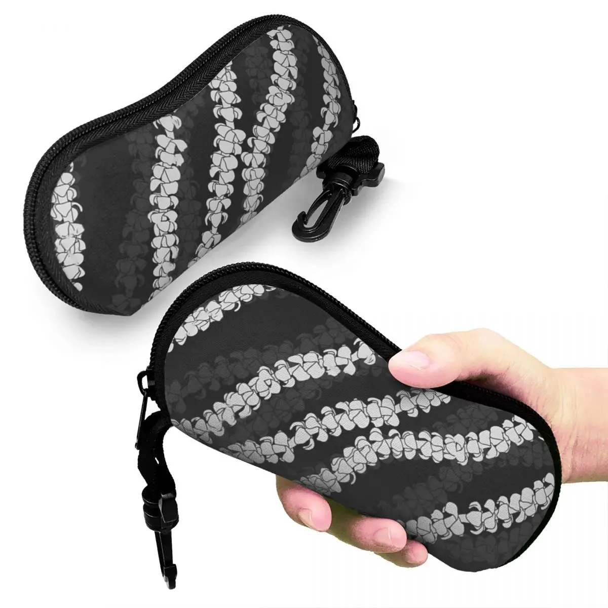 

Puakenikeni Single Leis On Turquoise Shell Glasses Case Protective Sunglasses Box Women Men Soft Eyeglasses Bag Pouch