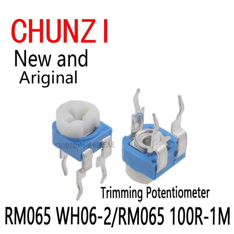 65pcs 13Values*5pcs Trimming Potentiometer Top Adjustment RM065 Variable Resistors Assorted Kit  RM065 WH06-2 100R-1M