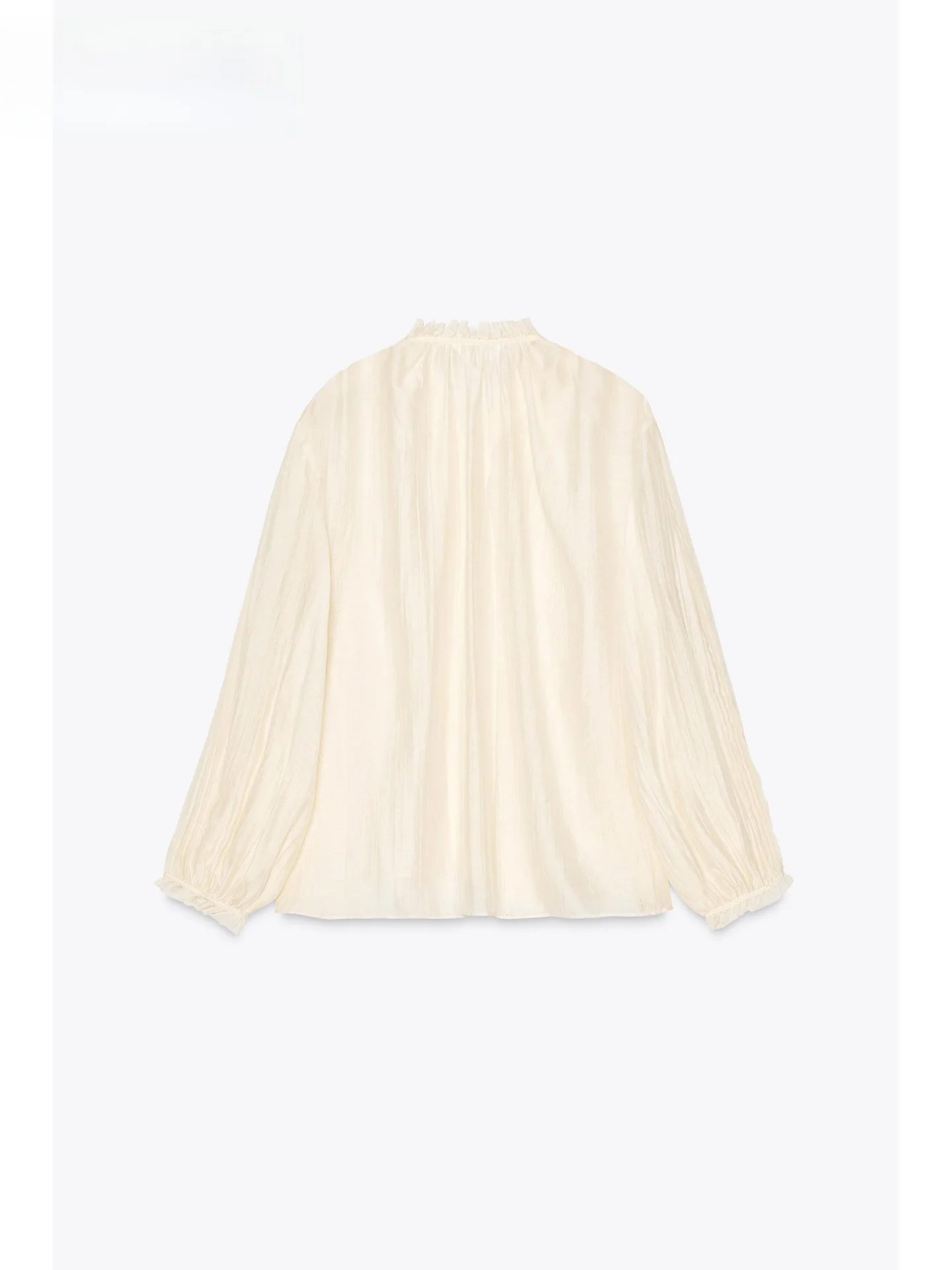 

ZAPRHA Summer 2025 Women's Loose Fit Long Sve irt Knot Lightweight V-ne Casual Sle Pure Color 0034040