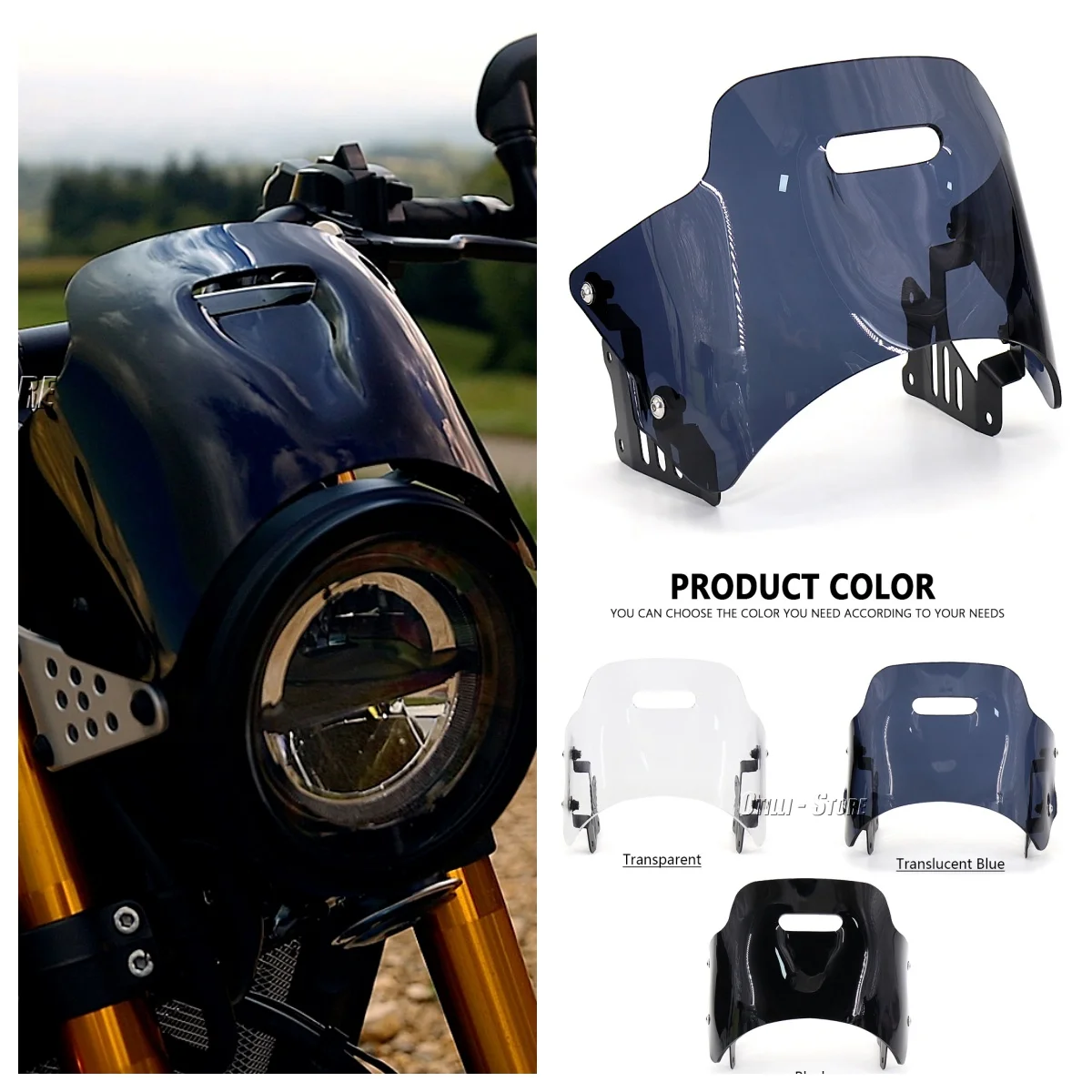 

For YAMAHA XSR 900 XSR900 xsr900 2022 Motorcycle Acrylic Windshield Windscreen 3 Color Wind Deflectors Motorcycle Accessories