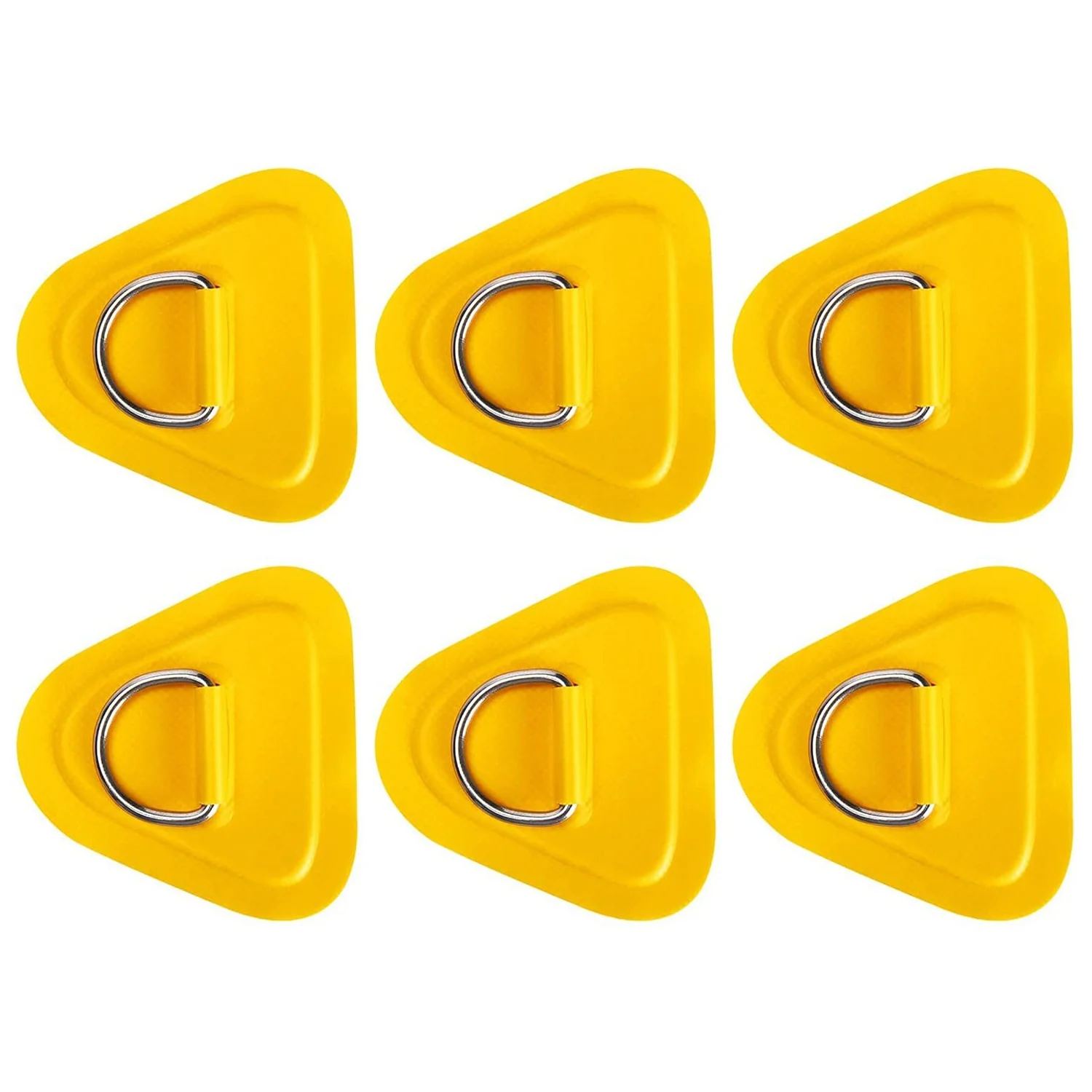 6Pack D-Ring Patch for Inflatable Boat Kayak Dinghy SUPs D-Ring PVC Patch Canoe Rafting Accessories Yellow