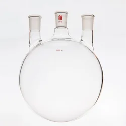 SYNTHWARE Straight three mouth ball bottle, Capacity 5000mL, Heavy wall, High strength, Borosilicate glass flask, F44