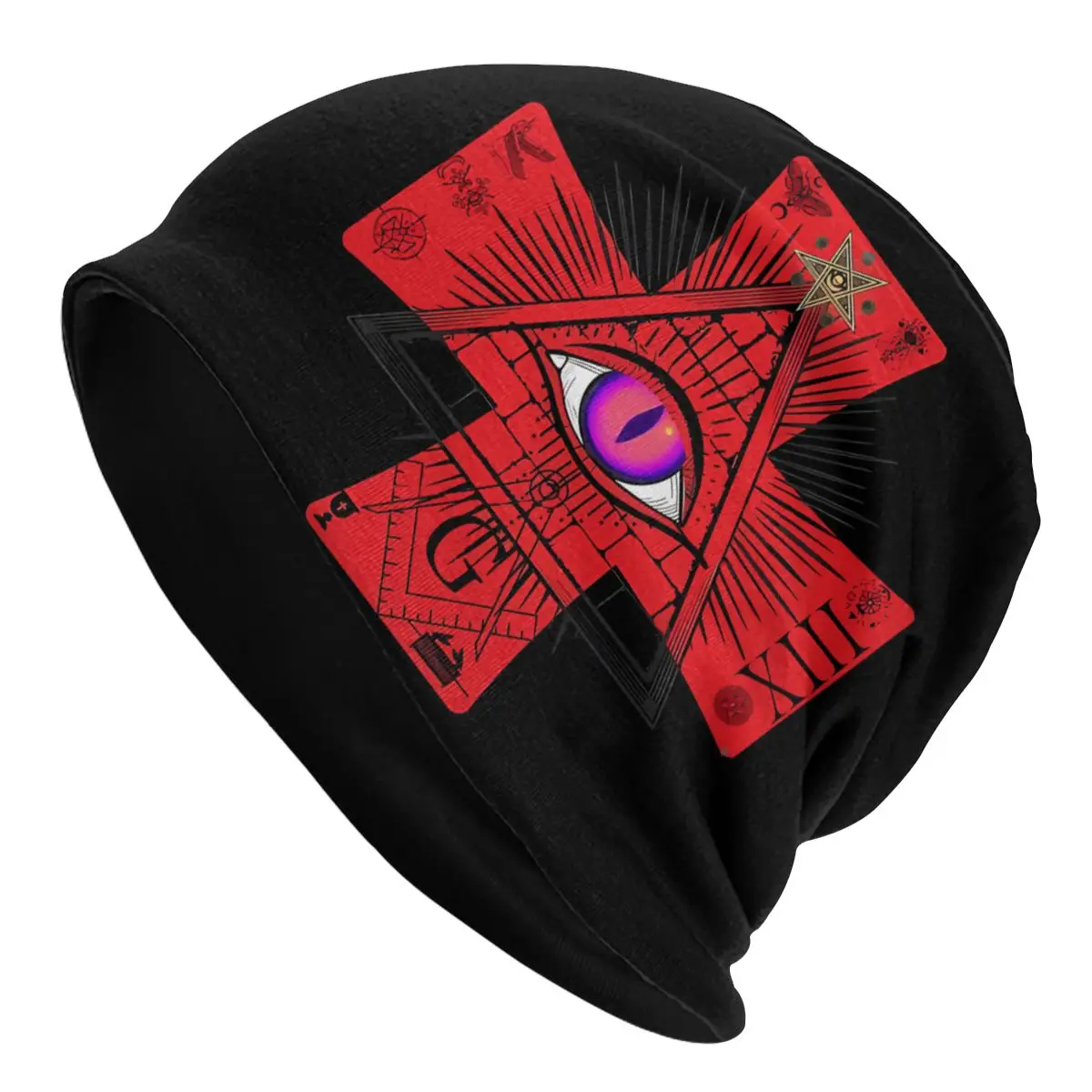 Awaken ATX Illuminati Bonnet Homme Outdoor Thin Skullies Beanies Knights Templar Caps For Men Women Creative Hats