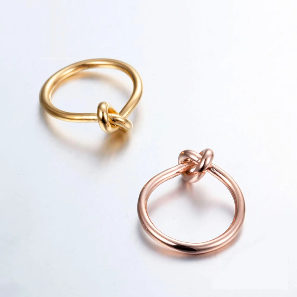 Enfashion Anillos Knot Rings Plated 18K Gold color Mini Ring Fashion Knuckle Rings For Women Fashion Gift Jewelry Wholesale