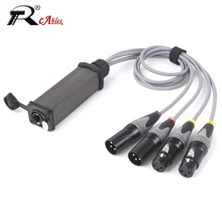 4 Channel 3Pin XLR 2 Male+2 Female Multi Network Receiver to STP RJ45 Cat6 Box Extender for Stage Lighting and Recording Studio