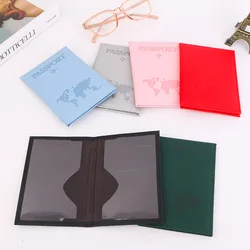 PU Passport Wallet Map Print Passport Holder Flight Ticket Clips ID Credit Card Holder Passport Covers Travel Accessories