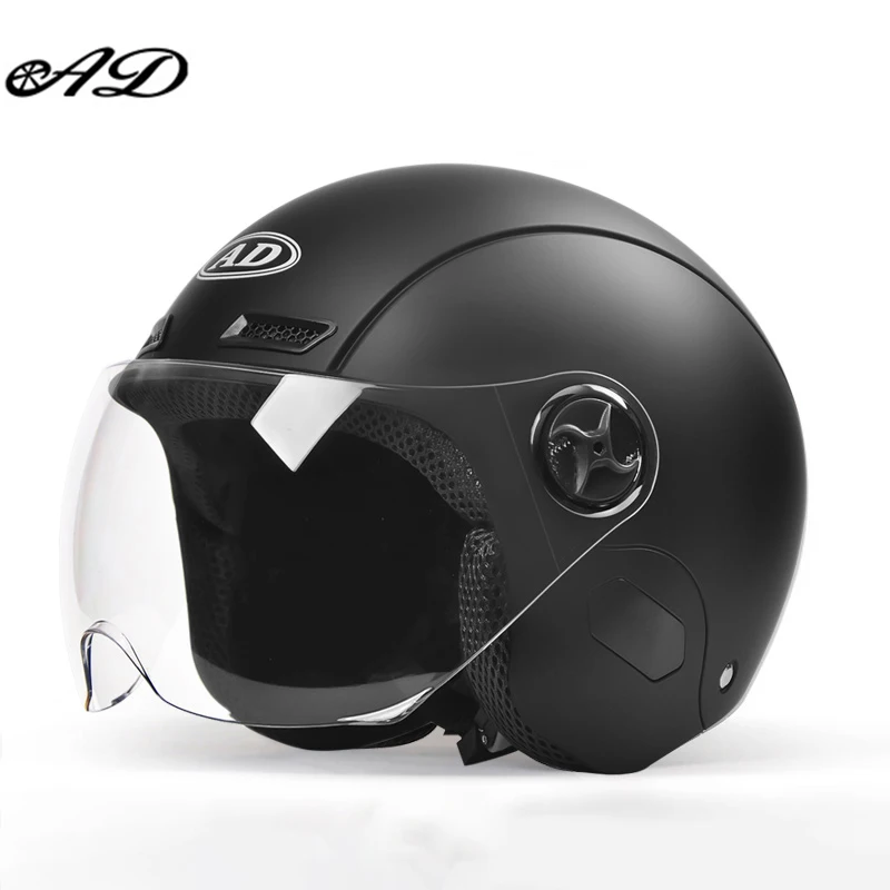 

AD Motorcycle/Battery Car Helmet Men's And Women's Single Lens Visors Cute Half-helmet Summer Seasons Lightweight Safety Helmet