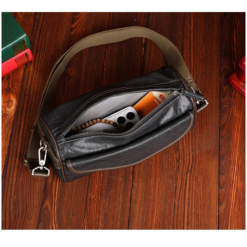 Imagem -06 - Wmnuo-bolsa de Ombro de Couro Masculino Bolsa de Ombro Coreano Marca Messenger Bolsa Travesseiro Horizontal para Homens