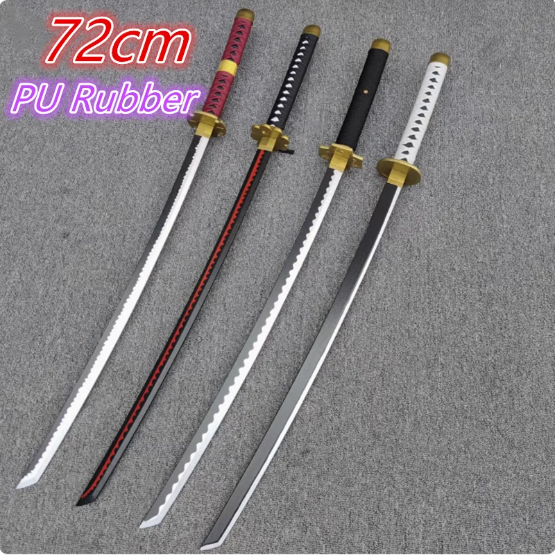 72cm Zoro Katana Sandai Kitetsu Sword Wooden Ninja Blade Anime Cosplay Prop Real Size Japanese Katana Samurai Sabre Kid PU Toy