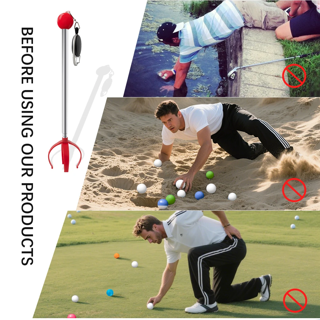 Caiton 1PC Park Golf Ball Retriever (أحمر/أزرق Opt) - أداة التقاط كرة الجولف التلسكوبية، أداة التقاط الكرة للجولف، ملحقات الجولف #6