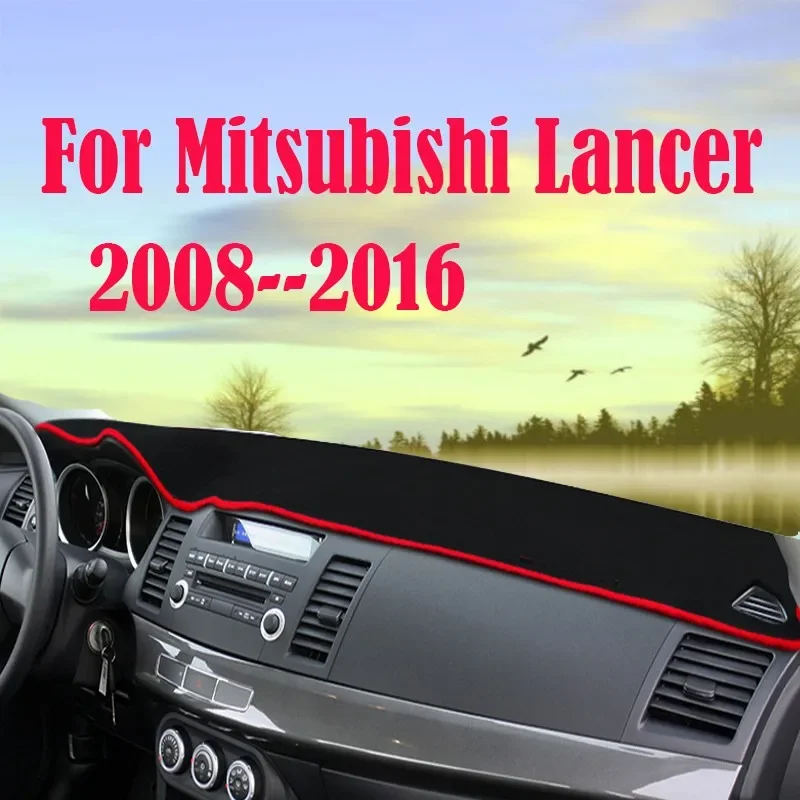 For Mitsubishi Lancer 2008-2016 Car Dashboard Mat Pad Instrument Platform Desk Cover Carpets Slip Sunshade Dashmat Accessories