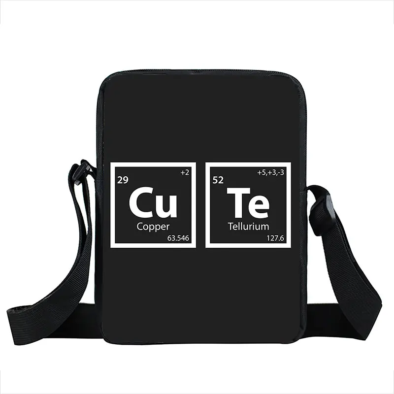 Tabela Periódica de Elementos Bolsa Mensageiro para Mulheres, Bolsa de Ciência e Química, Bolsa Crossbody para Telefone, Bolsas de Ombro para Livro