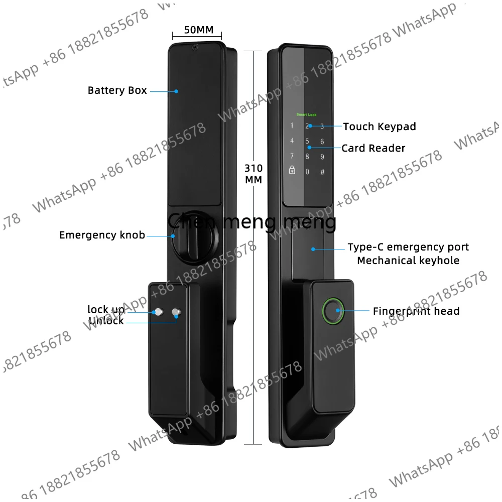 

Lock BLE Full-auto Advanced Electronic Fingerprint Smart Door Lock With Lock APP/NFC/ICCard/Password/Key Unlock