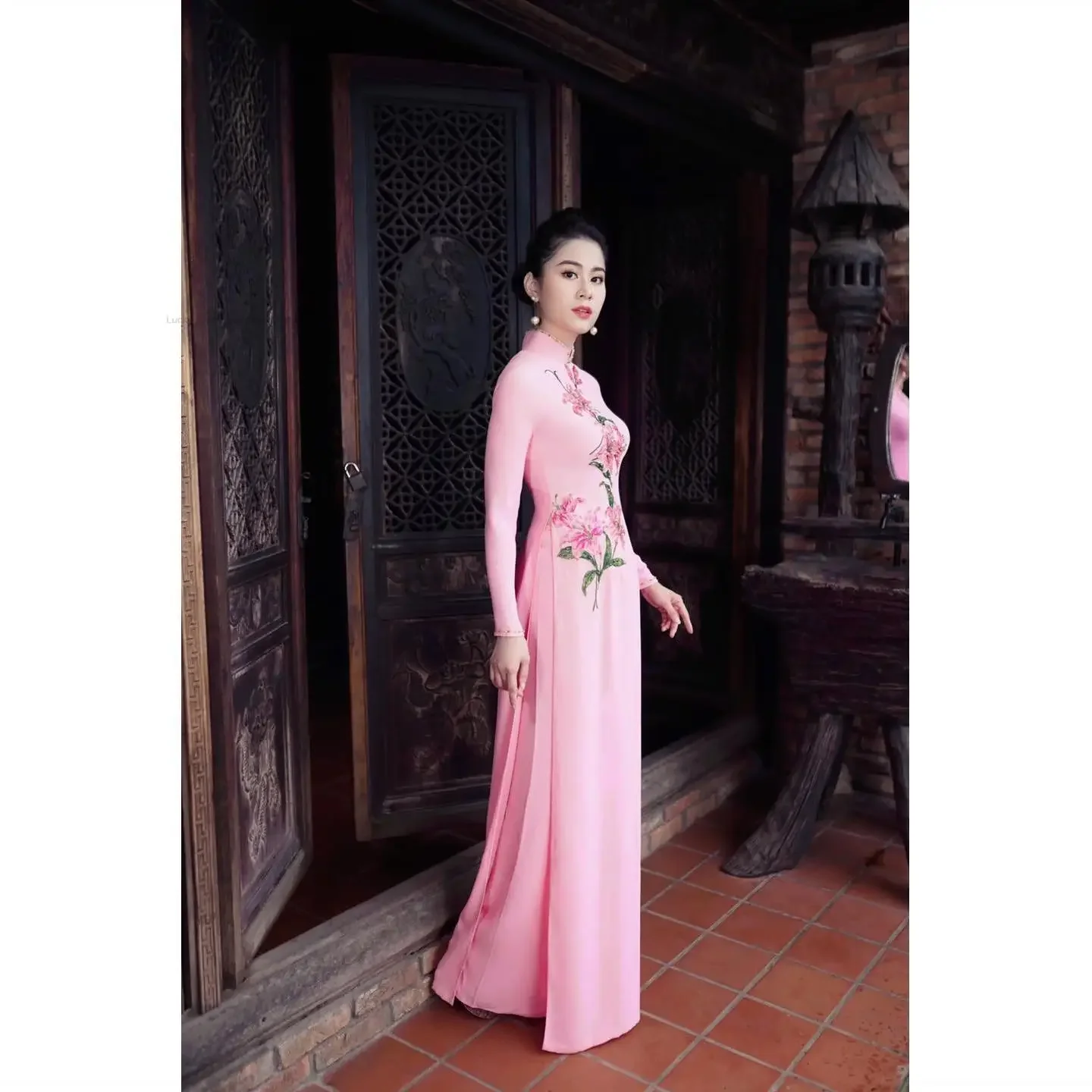 Aodai Vietnam Clothing Cheongsam Qipao Chinese Dress Vietnamese Vintage Elegant Party Festival Women Traditional Aodai Dress