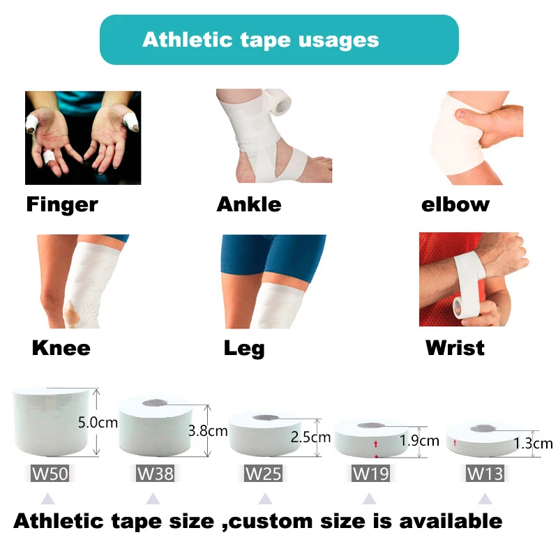 1Roll Sports Tape Professional Athletic Trainer Tape Boxing Sport Strapping Tape Non-stick Easy to tear for Wrist Ankle Knee