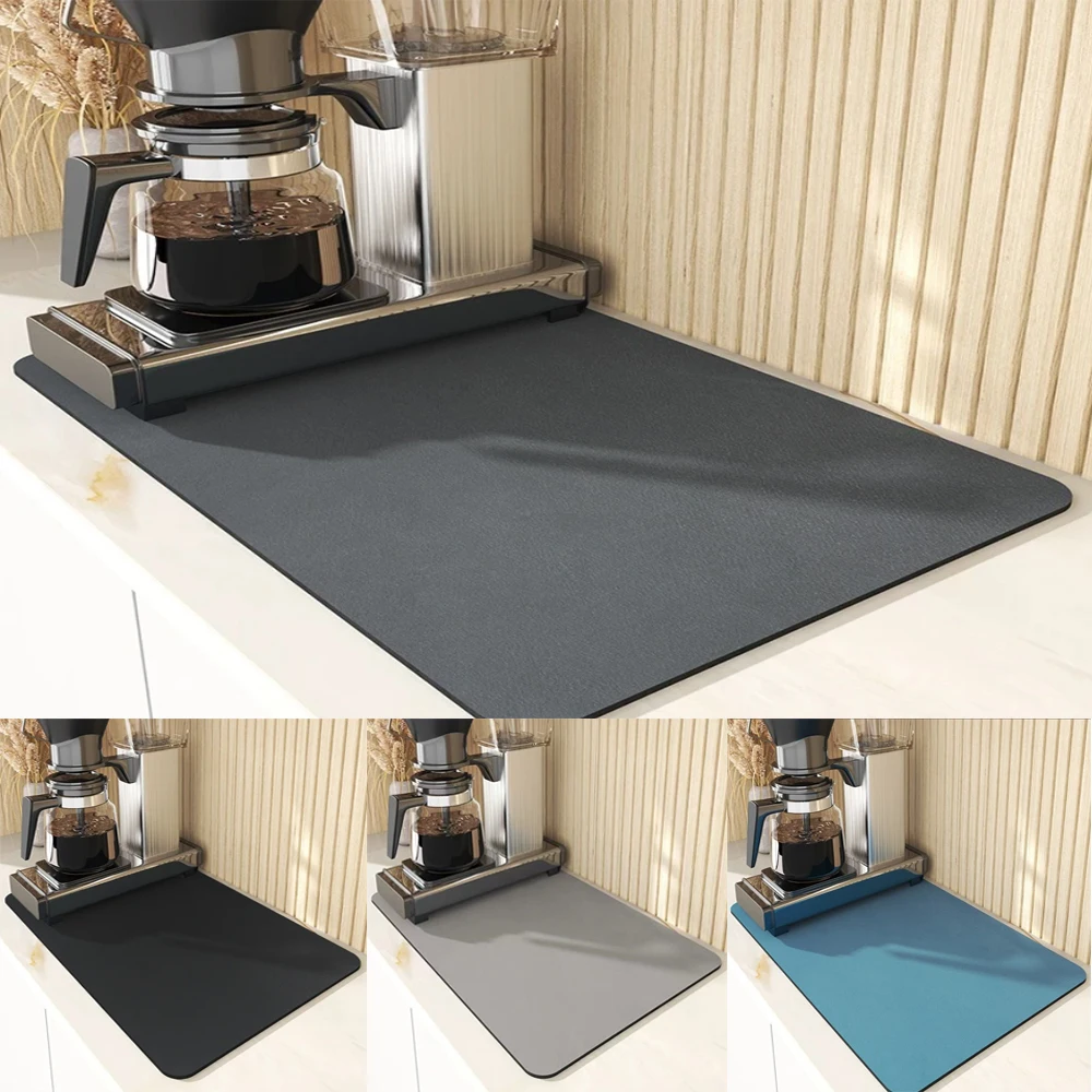 

Large Kitchen Super Absorbent Mat Coffee Dishing Draining Mats Drying Mat Quick Dry Bathroom Drain Pad Kitchen Faucet Placemat