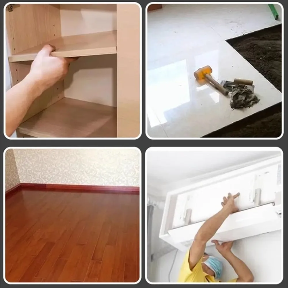 Martillo de goma profesional para instalación de azulejos de carpintero, mango de fibra de vidrio, herramienta duradera