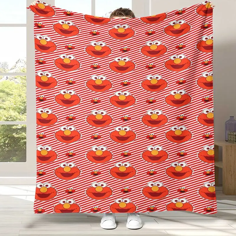 3D Vintage S-Sesame Street Elmo Cookie Monster Soft Flannel Throw Blanket,Cozy Warm Blanket for Bed,Sofa,Living Room,Picnic,Kid