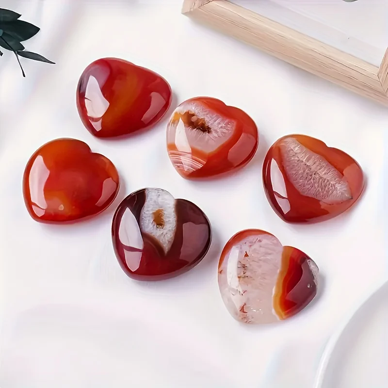 2pcs/5pcs/8pcs Red Agate Crystal Heart,Red Agate Quartz love,Carnelian Quartz Beads,Metaphysical,Pendant,Crystal decor,Crystal