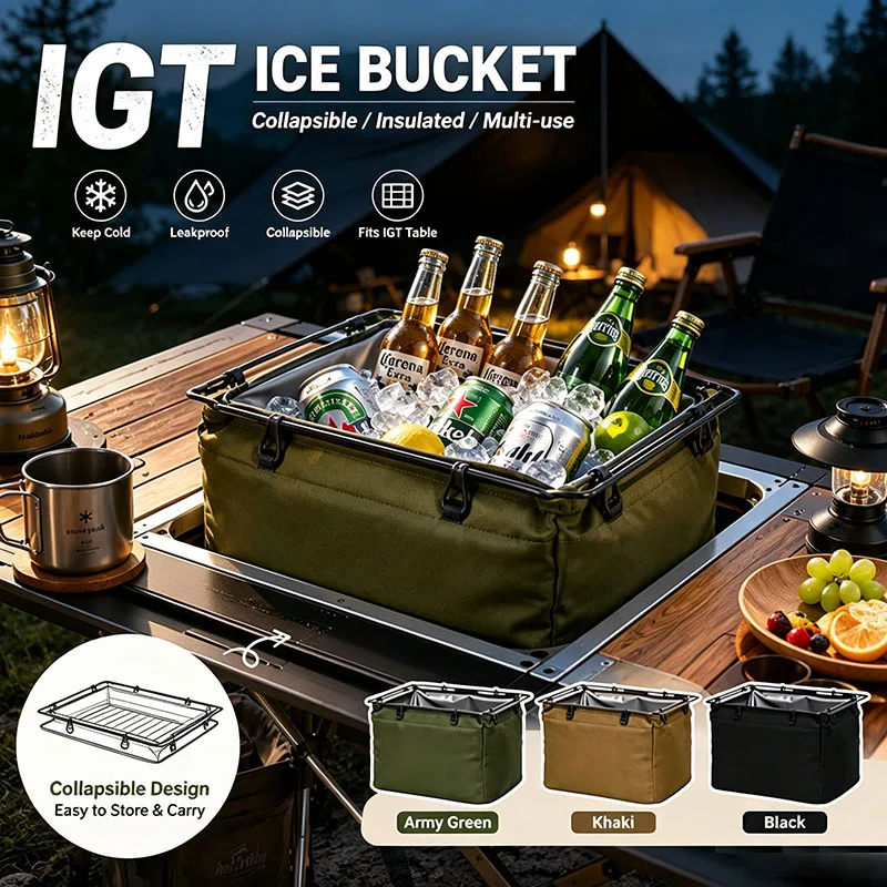 1PCS IGT Ice Bucket  Water Storage Insulation Bag Camping Table Incubator Refrigerated Picnic Iced Drink Ice Bag