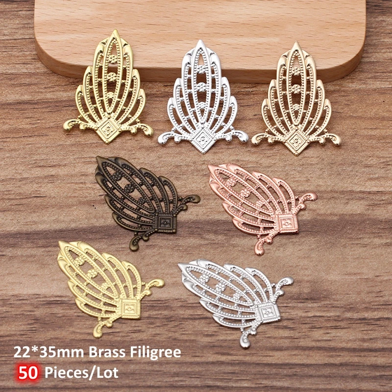 BoYuTe Metal Brass Filigree Flower Plate Findings Handmade Materials Diy Jewelry Accessories