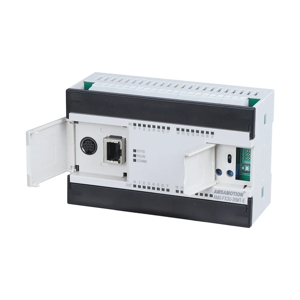 Imagem -04 - Porta Ethernet Plc para Mitsubishi Controlador Lógico Programável Fx3u Fx3u-m26mr mt Analógico 4i2o