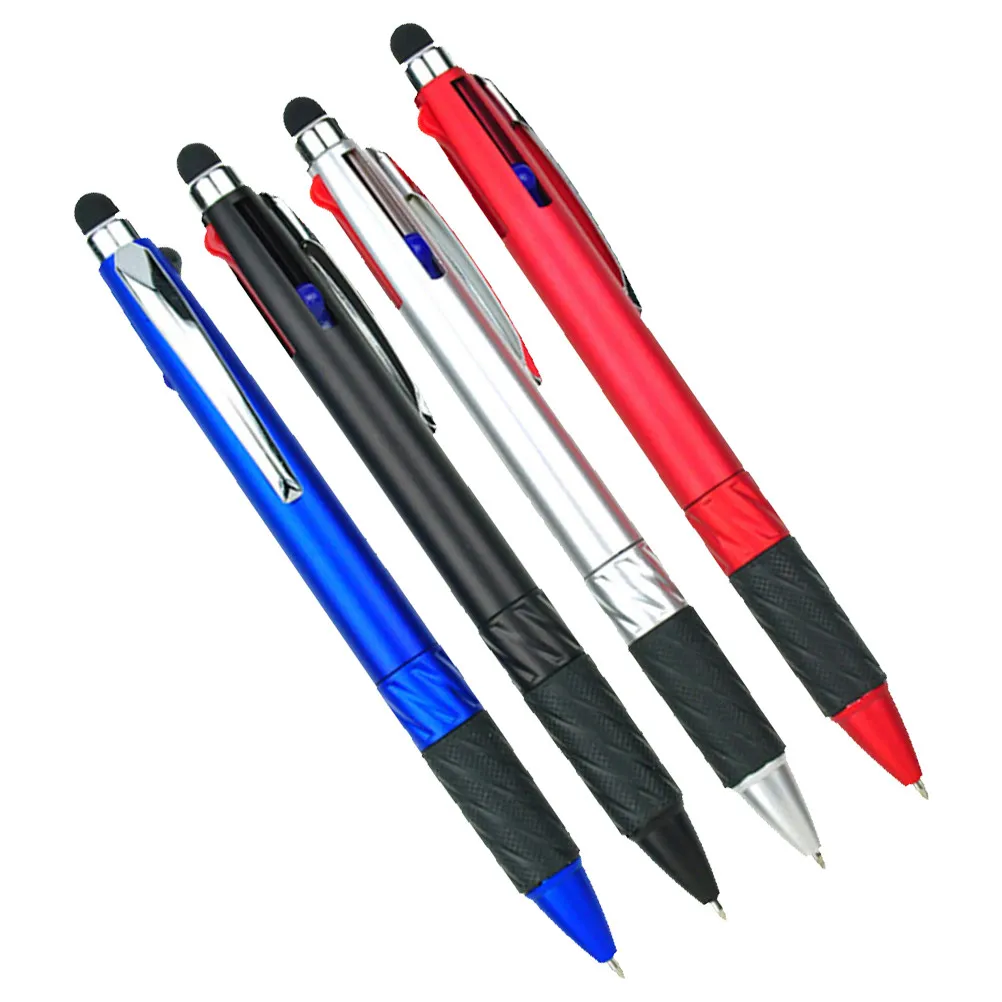 4 Pack 3 in 1 Ballpoint Pens with Stylus Medium Point Comfort Grip Smooth Ink for Office Meetings