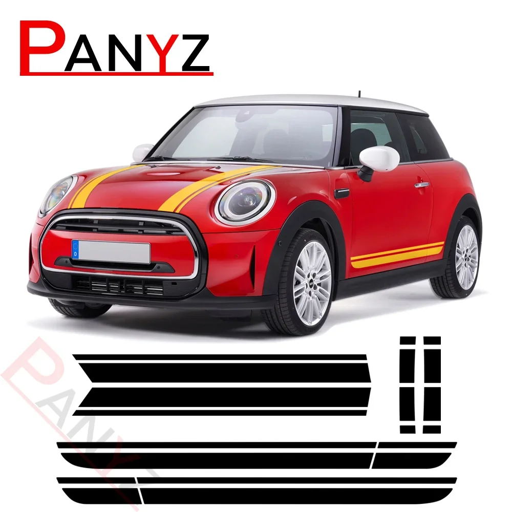 

Car Styling Hood Bonnet Stripes Racing Side Skirt Decal Trunk Sticker for Mini Cooper F56 2014-2018 3-Door Hatch Accessories