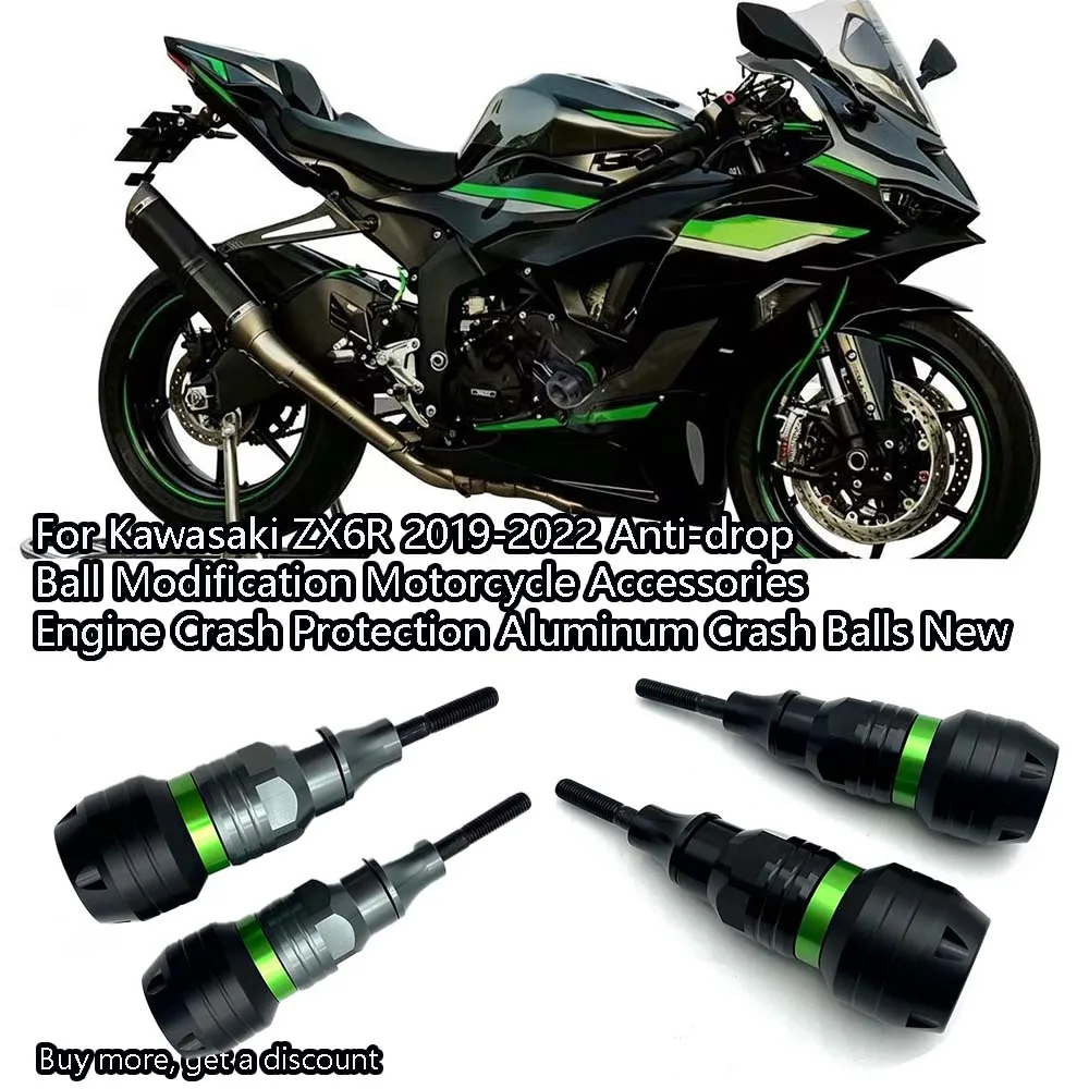 

For Kawasaki ZX6R 2019-2022 Anti-drop Ball Modification - Motorcycle Accessories Engine Crash Protection Aluminum Crash Balls Ne