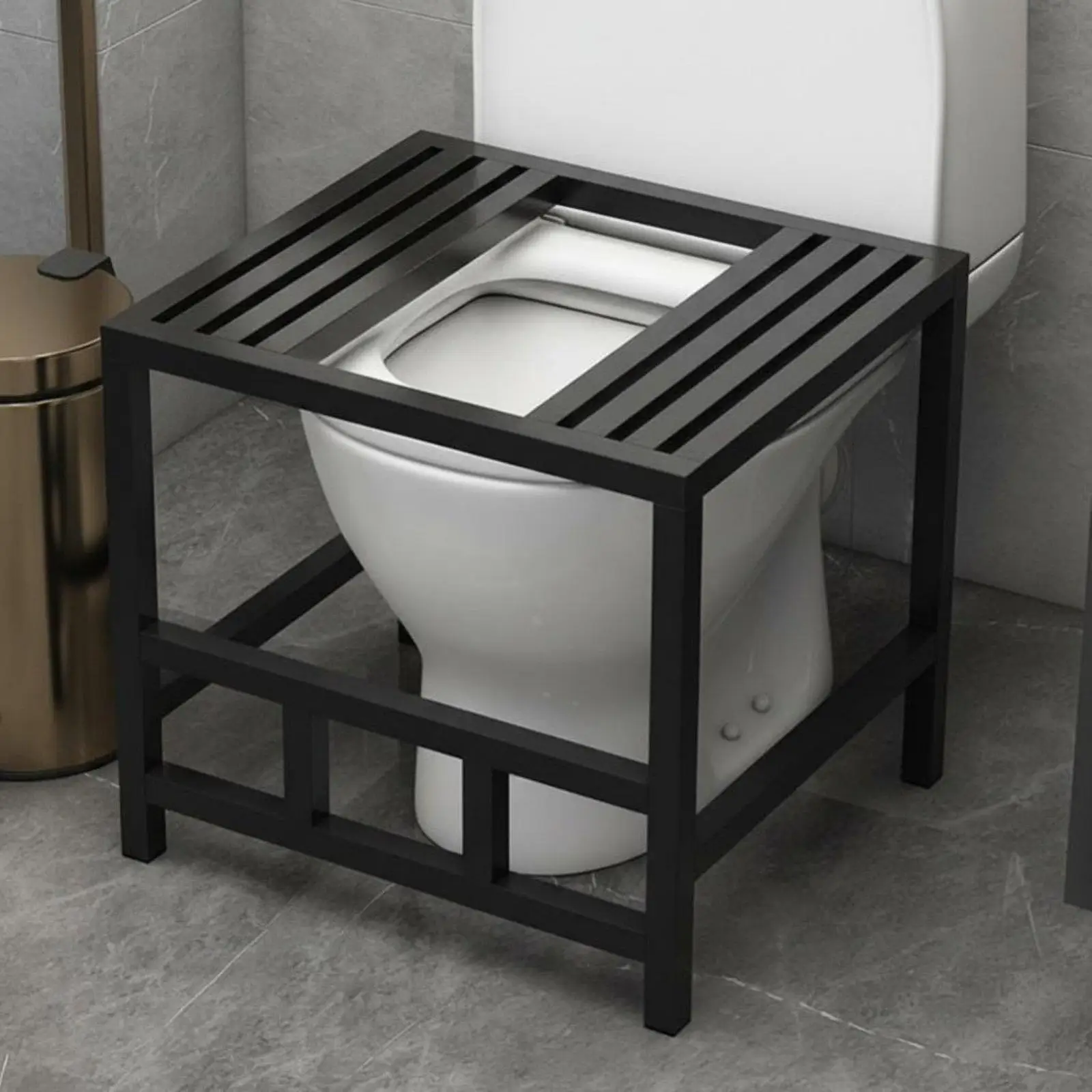トイレ上用しゃがみ台-滑り止めu字型フットライザー-強力耐荷重