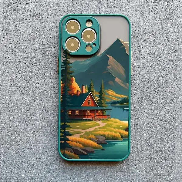Nebelgebirge-Landschaft Handyhülle für iPhone 15 14 12 13 Mini 16 Plus 17 16 11 Pro Max X XS XR Stoßfeste Rückseite Schutzhülle – Detail 10