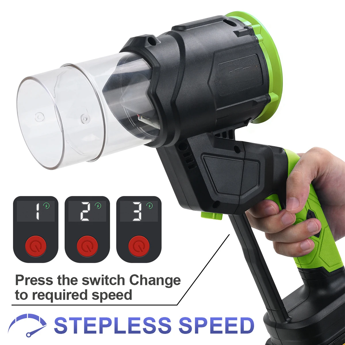 منفاخ أوراق شجر لاسلكي 2 في 1 متوافق مع ماكيتا بطارية 18 فولت منفاخ توربو محمول متغير السرعة مع محرك بدون فرش #3