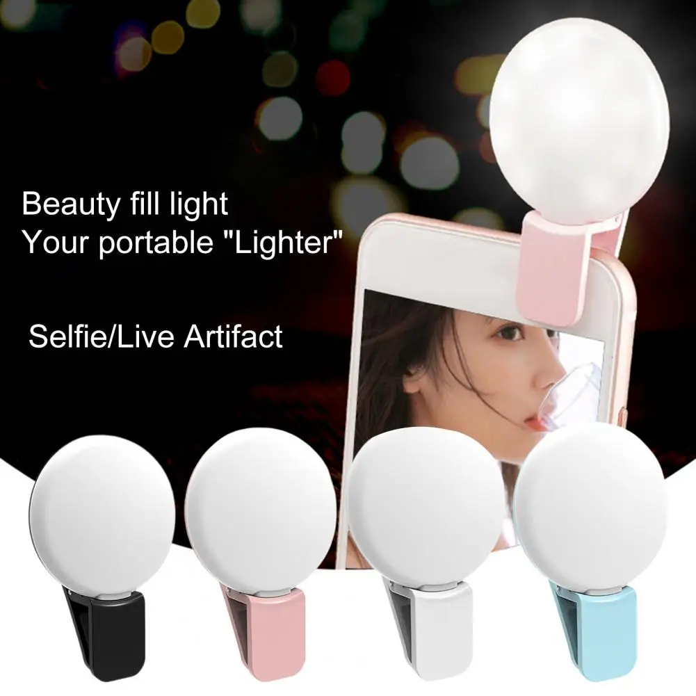 Weibo Compatible Fill Light Rechargeable Selfie Light Clip Design 3 Levels Light Marquee Flash Function Phone LED Fill Lights