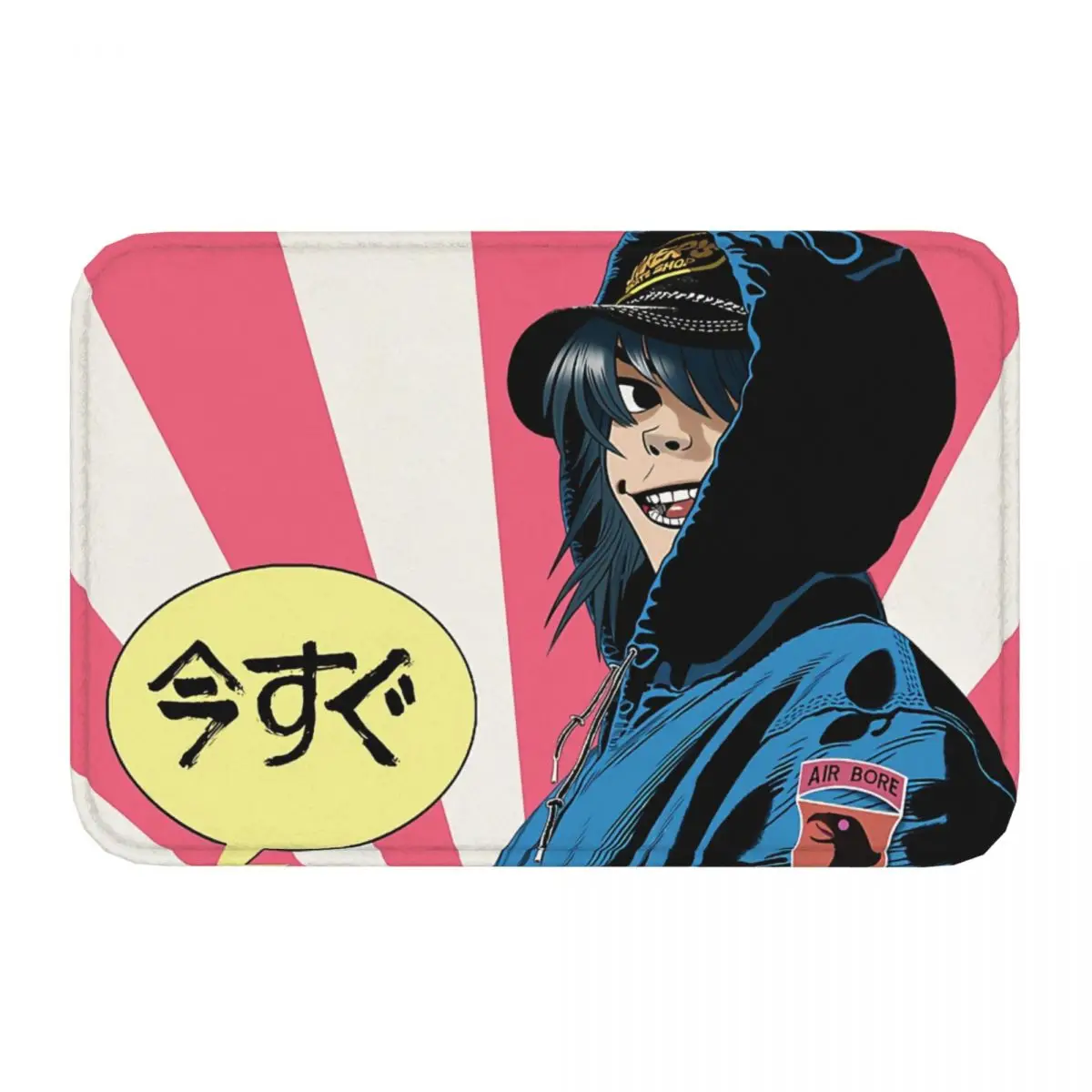 Gorillaz Virtual Band Kitchen Non-Slip Carpet Shinny Pink Living Room Mat Entrance Door Doormat Floor Decoration Rug