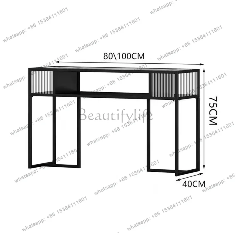 YJ New Fashionable Nail Table With Unique Design Dedicated Table For Single And Double Nail Salons Table Manucure Salon Furnitur