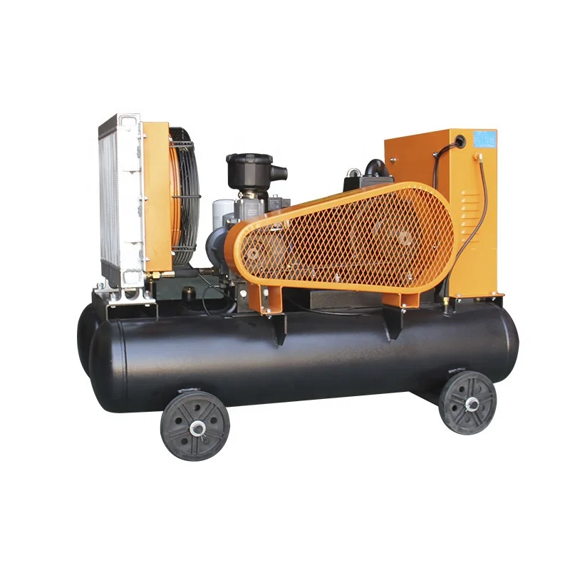 kaishan Y-2.4/10 industrial tank mounted electric mobile rotary screw air compressor for pneumatic jack hammers breakers