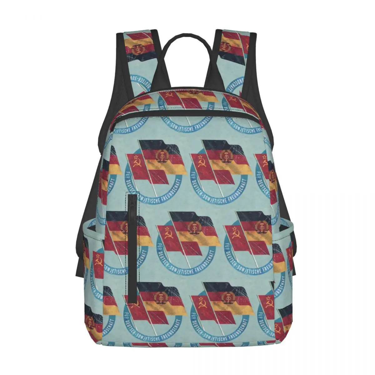 

German DDR CCCP Friendship Badge Backpack Daypack Large Capacity Boys Girls BookBag School Bag Shoulder Bags for Men Women