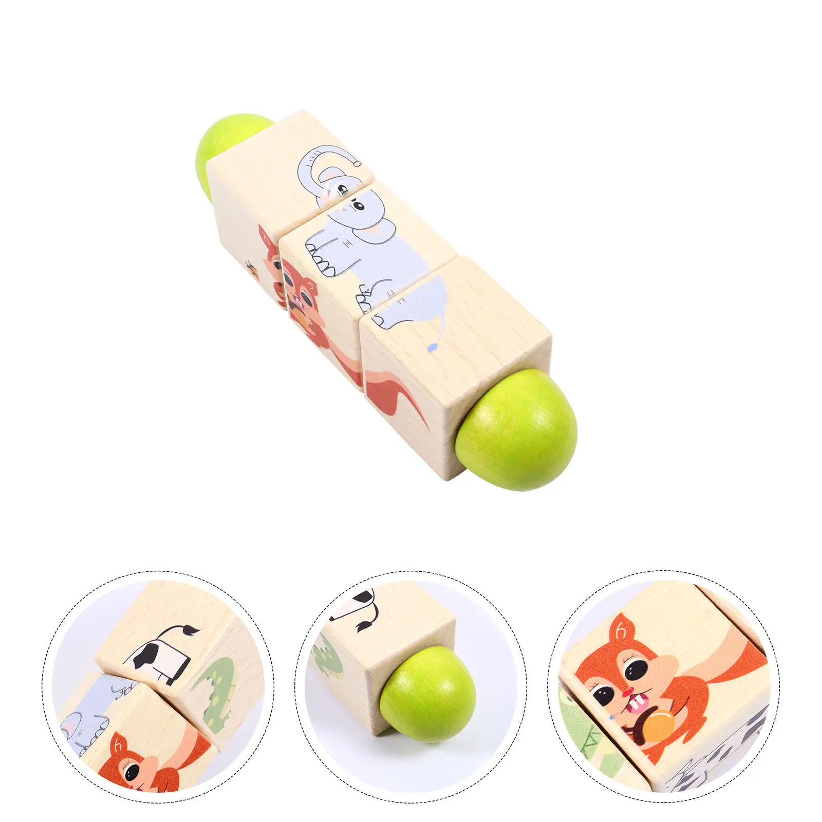 

1Pcs Rotating Squirrel Puzzle Educational Wooden Rotating Pattern Blocks Enhance Parent Child Interaction Develop Cognitive