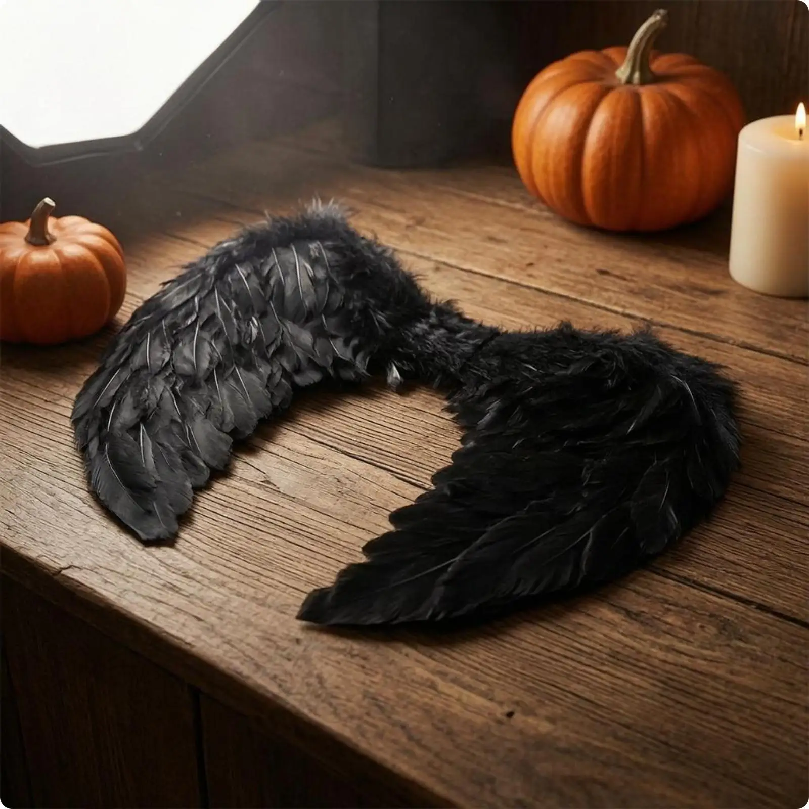 Feather Angel Goose Feathers Angel Feather Handmade Fairy-Tale Horse Headband Set