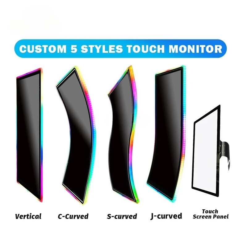 発光ダイオード（LED）ハローディスプレイ搭載ゲーミングキオスク、19、21.5、23.6、27、32、43、55インチ、静電容量式縦型スキルゲーミングキオスクタッチスクリーン