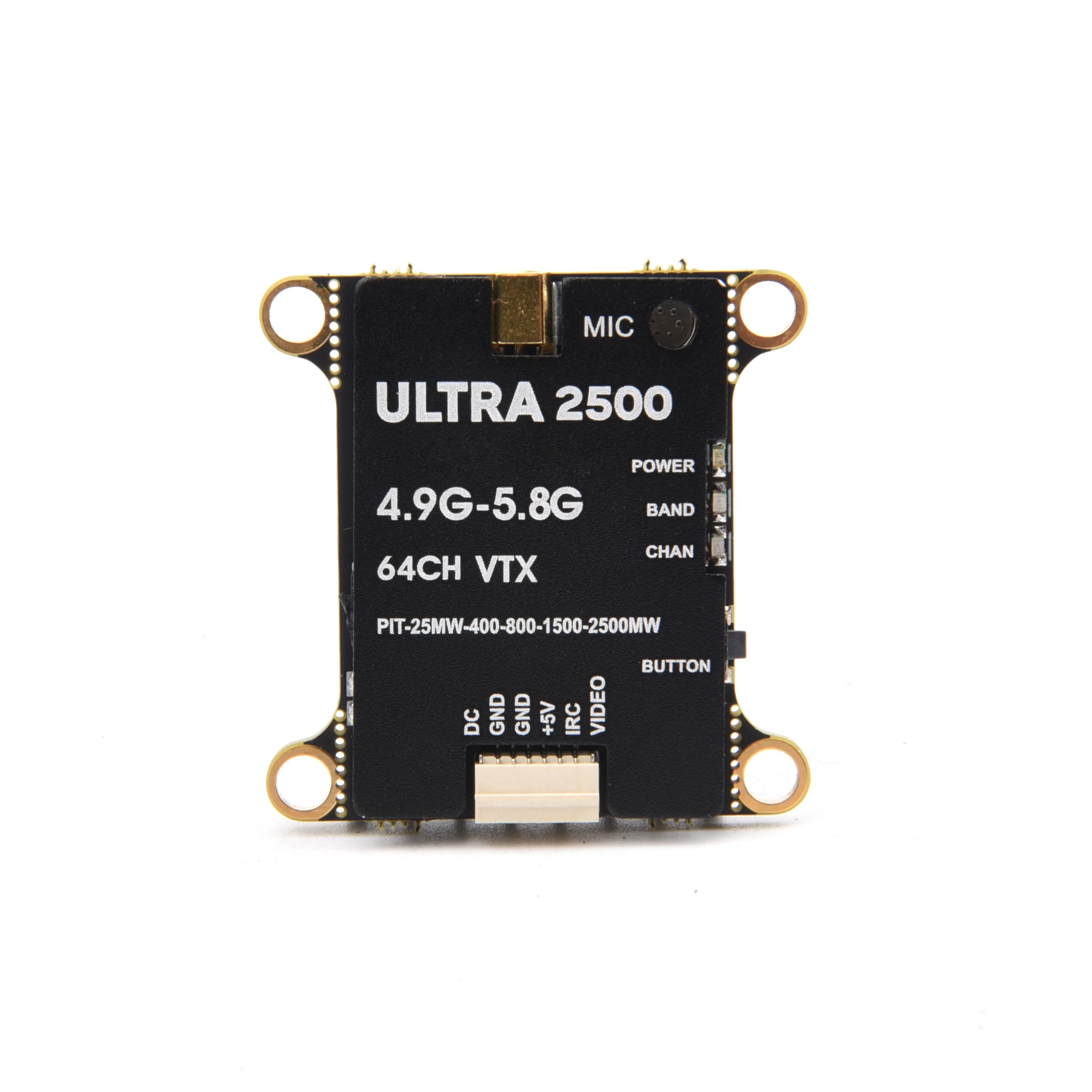 

4,9G-5,8G 64CH 2500 МВт 2,5 Вт FPV VTX передатчик Pit/25 МВт/400 МВт/800 МВт/1,5 Вт/2,5 Вт Встроенный микрофон для дрона дальнего действия для фристайла