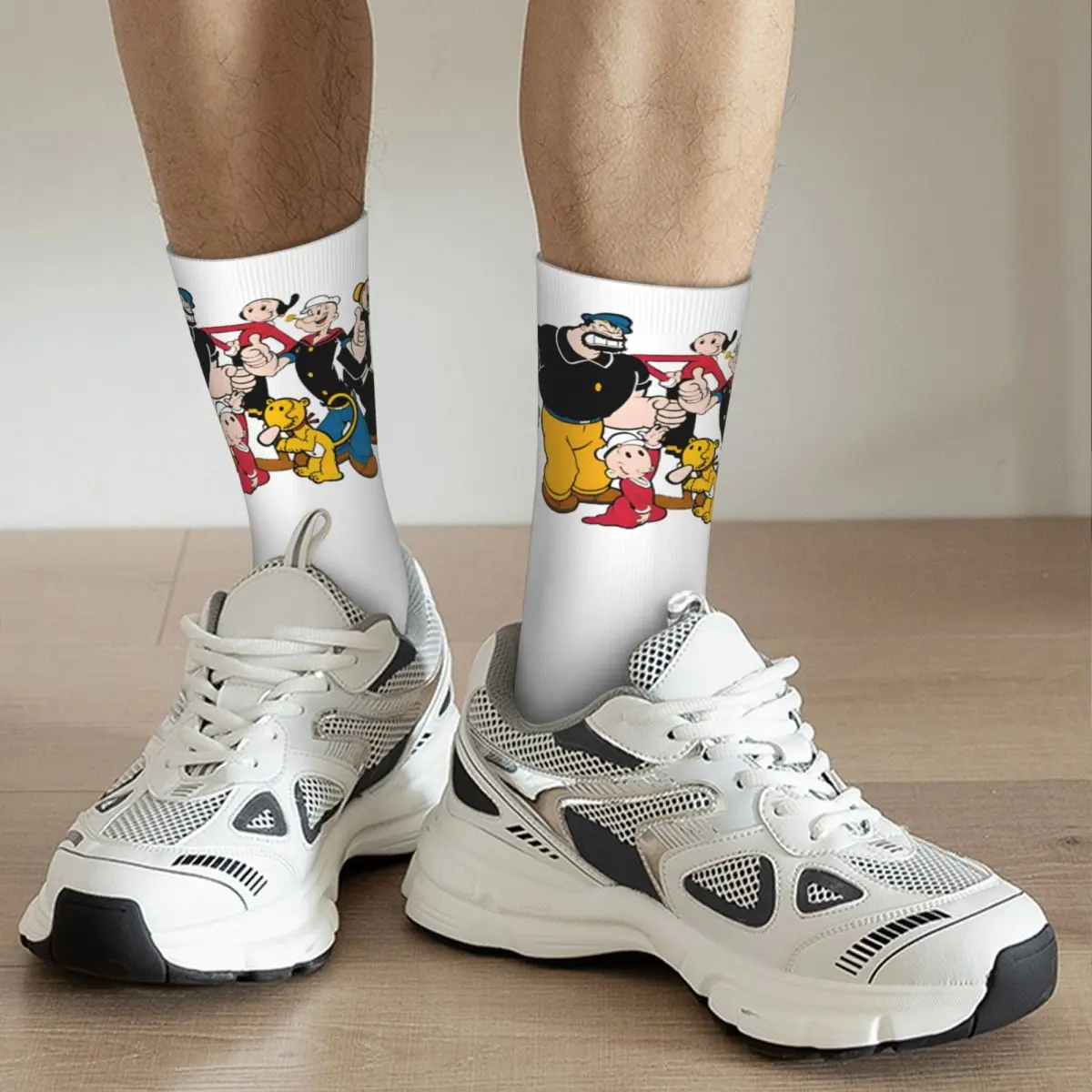 Crazy compression THE SAILOR MAN Sock for Men Harajuku P-Popeyes Quality Pattern Crew Sock novità