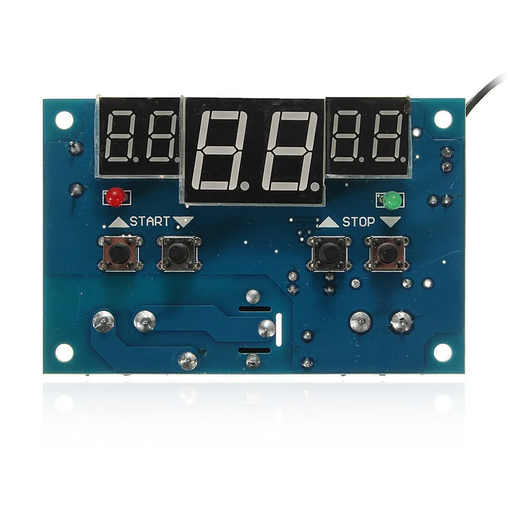 W1401 DC12V digital thermometer thermostat temperature controller with NTC sensor waterproof probe LED display circuit board